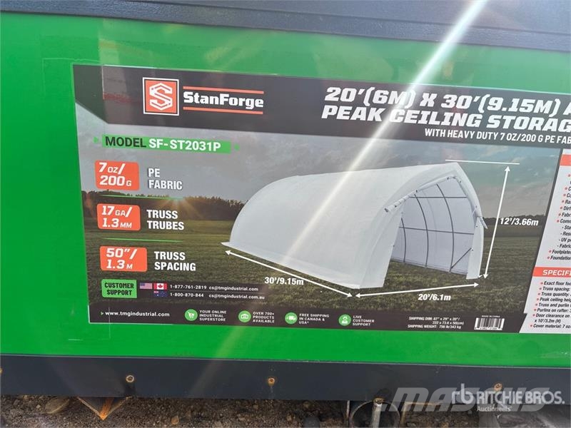 StanForge ST2031P 20 ft x 30 ft Arch Wall Peak Cei Stålramsbyggnader