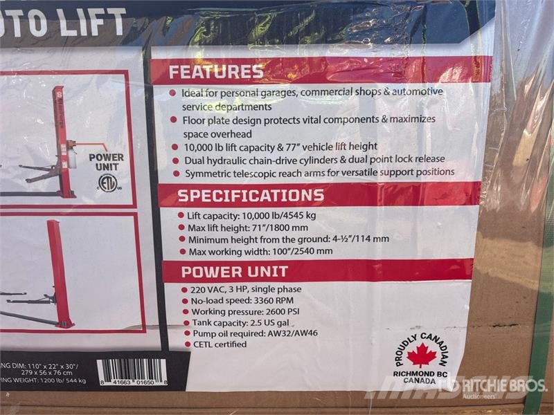 StanForge TPL45 2 Post 10000 lb Vehicle Lift (Unus Diger