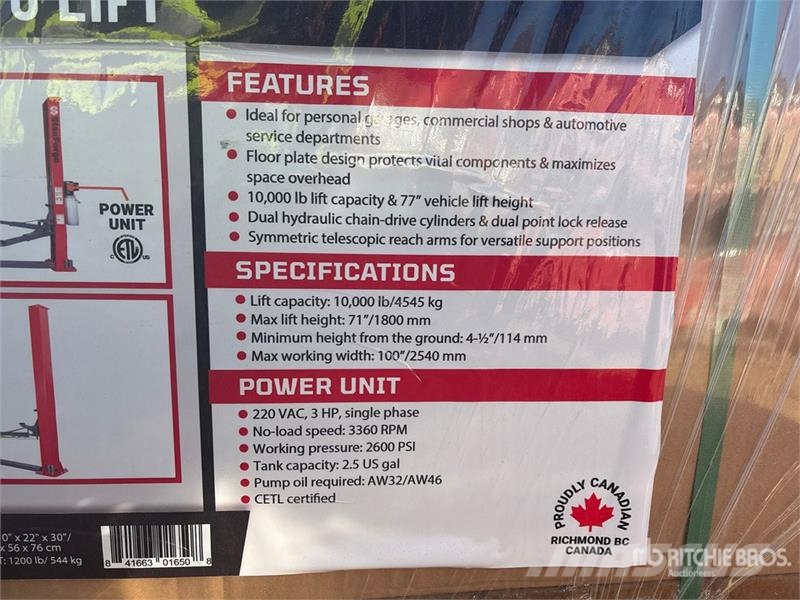 StanForge TPL45 2 Post 10000 lb Vehicle Lift (Unus Diger