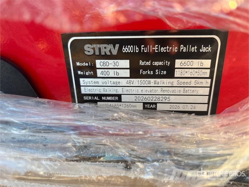 STARVOX CBD-30 6600 lb Electric Pallet Jack (Unuse Kahvelkäru