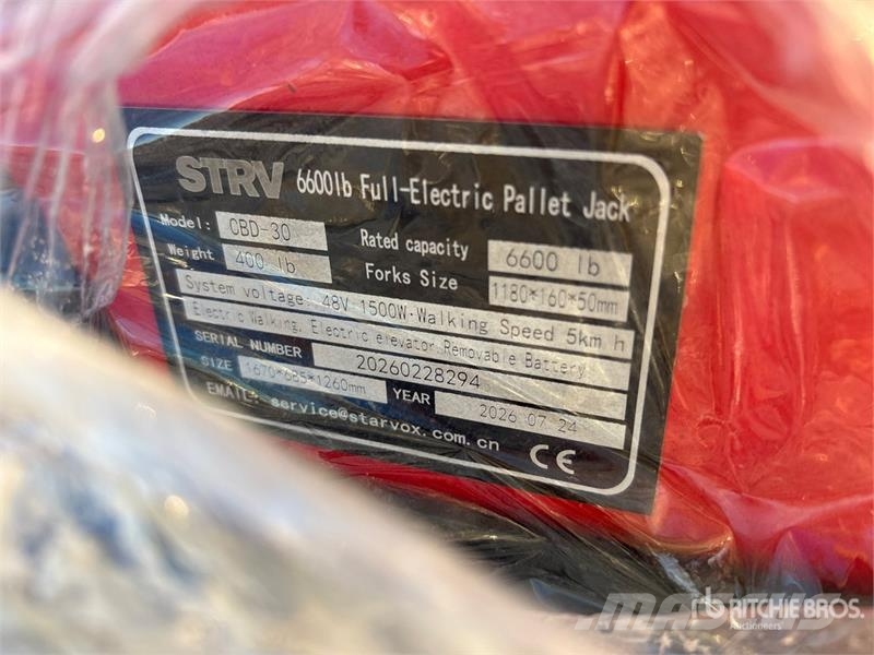 STARVOX CBD-30 6600 lb Electric Pallet Jack (Unuse Kahvelkäru