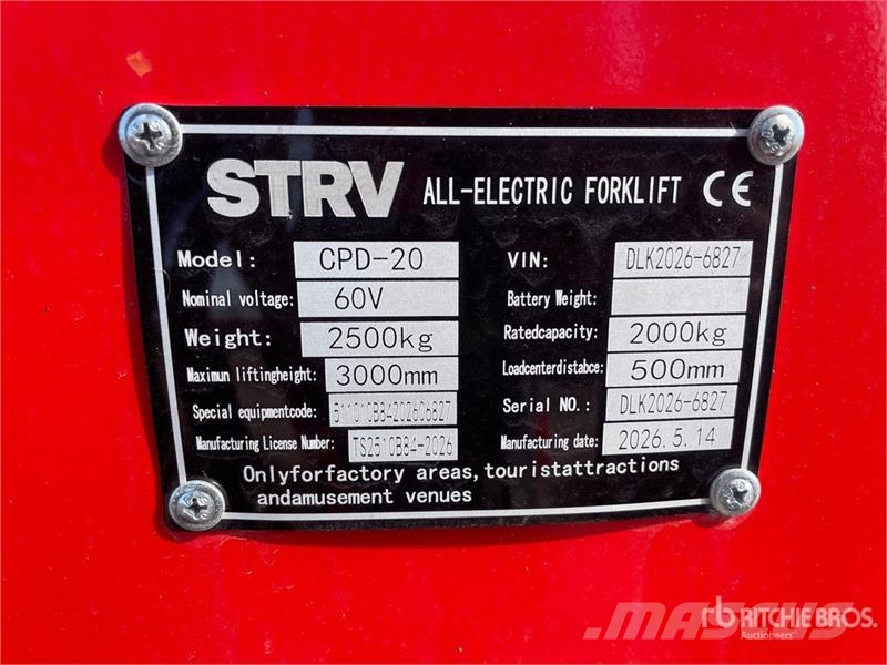  STARVOX CPD-20 2500 kg Electric Forklift (Unused) Electric forklifts