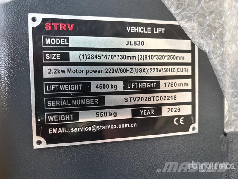  STARVOX JL830 2 Post 10000 lb Vehicle Lift (Unused 건설 장비 - 기타