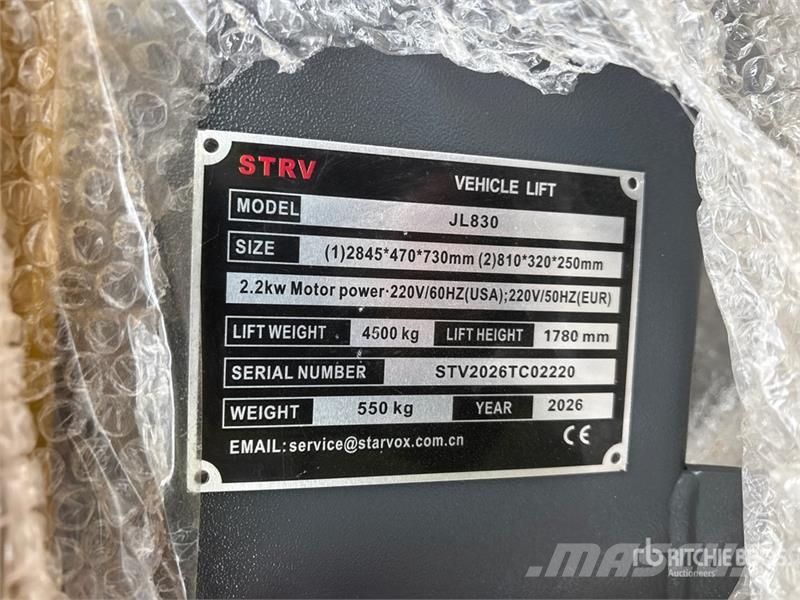  STARVOX JL830 2 Post 10000 lb Vehicle Lift (Unused 건설 장비 - 기타