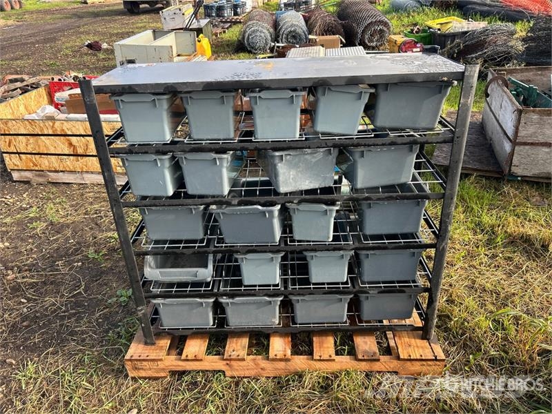 Steel Parts Storage Rack w/ 21 Plastic Bins & Meta Drugi deli