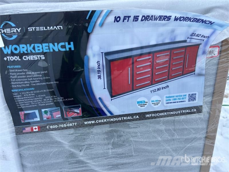 Steelman 10 ft 15-Drawer Workbench (Unused) Andre komponenter