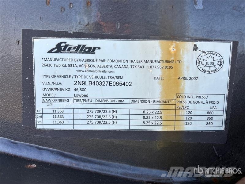 Stellar 53 ft Tri/A Folding Neck Trailer لوادر منخفضة