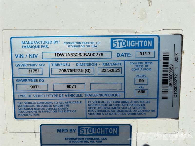 Stoughton 53 ft x 102 in T/A Van Trailer Sanduk prikolice