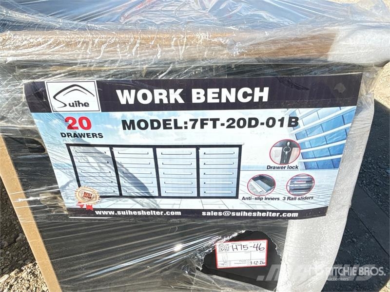 Suihe 7 ft 20-Drawer Stainless steel Workbench (Unused) 其他组件