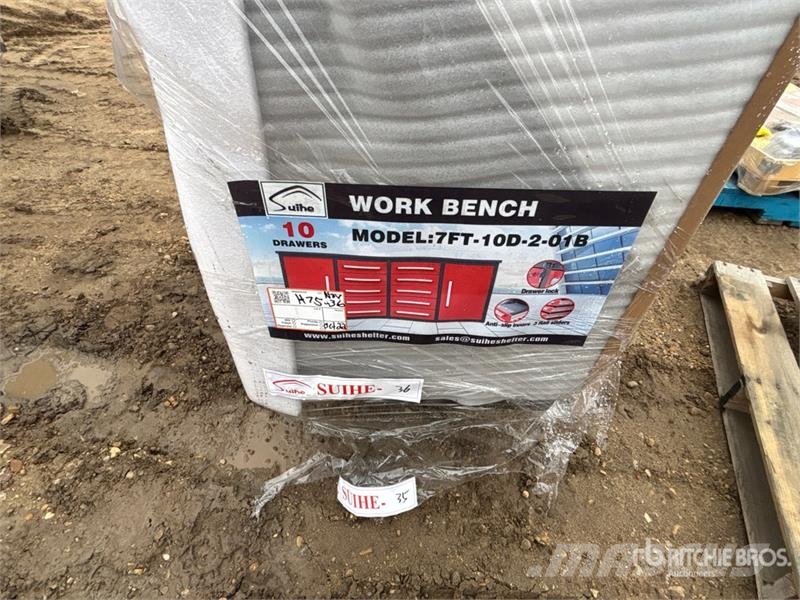 Suihe NWB-10DR-2-7 7 ft 4 in 10-Drawer Workbench (Unused 其他组件