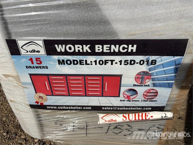 Suihe NWB-15DR-2 -10 10 ft 15-Drawer Workbench (Unused) مكونات أخرى