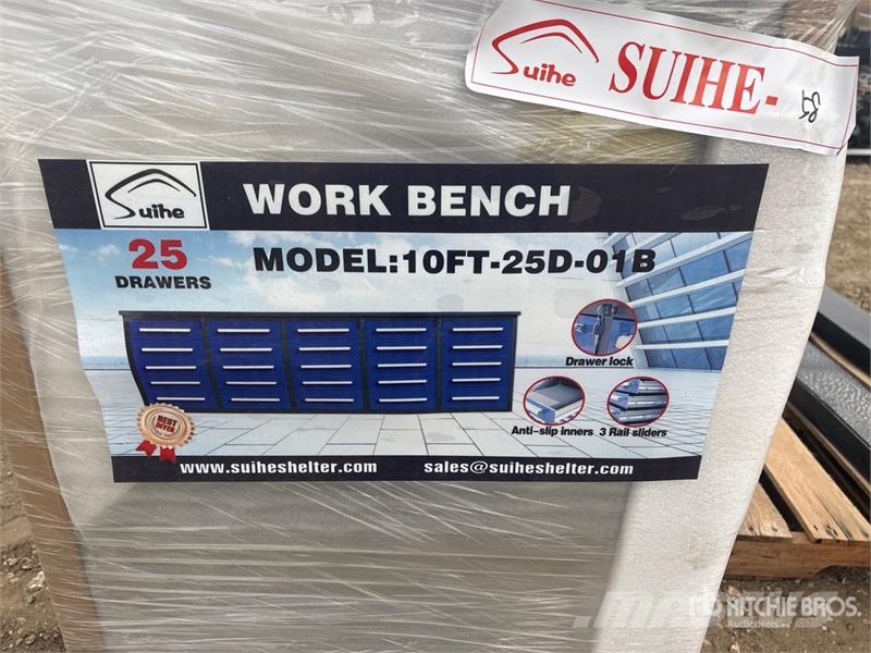 Suihe NWB-25DB-10 10 ft 25-Drawer Workbench (Unused) مكونات أخرى