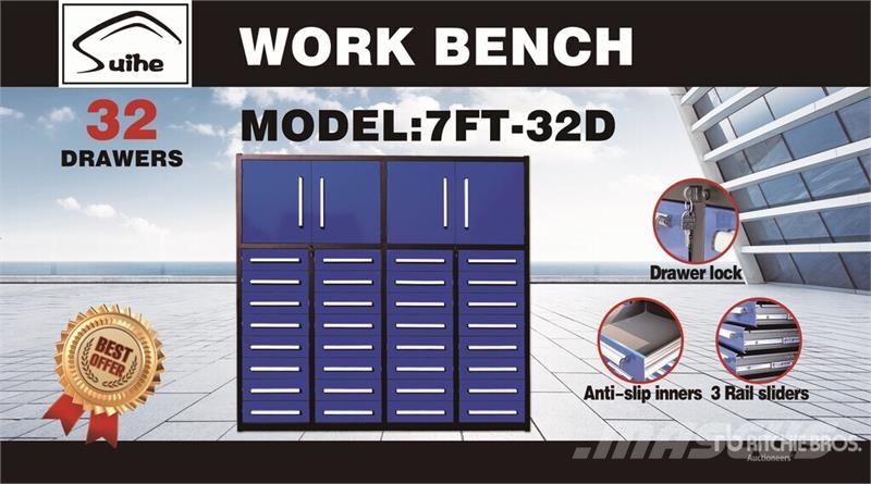 Suihe NWB-H32DB-7 7 ft 32-Drawer Tool Cabinet (Unused) 건설 장비 - 기타