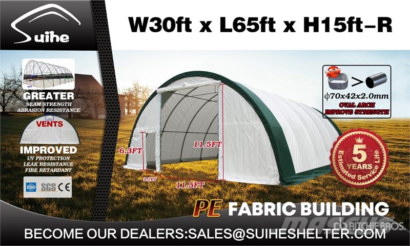Suihe S306515R-300gPE 30 ft x 65 ft Storage Building (Un Edificación de acero