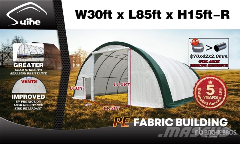 Suihe S308515R-300gPE 30 ft x 85 ft x 15 ft Storage Buil Edificación de acero