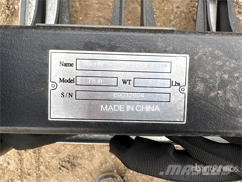 Suihe SSR-78 78 in Skid Steer Root Rake (Unused) Rastrilladoras y rastrilladoras giratorias