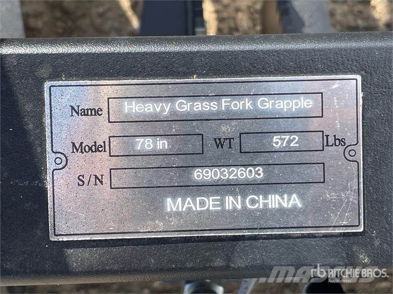 Suihe SSR-78 78 in Skid Steer Grapple (Unused) Грейферы