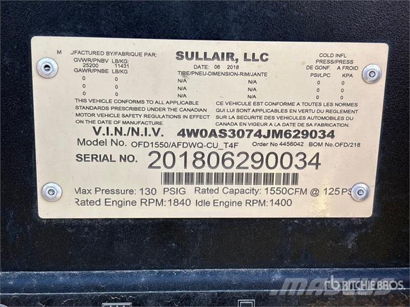 Sullair OFD1550 1550 cfm Mobile Air Compressor Kompressoren
