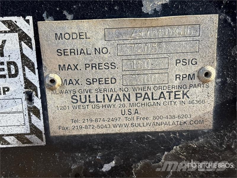 Sullivan CH7375PD 375 cfm Mobile 375 CFM Air Compressor Kompressorid