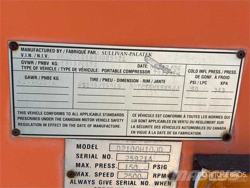 Sullivan Palatek D210QH10JD Kompresörler