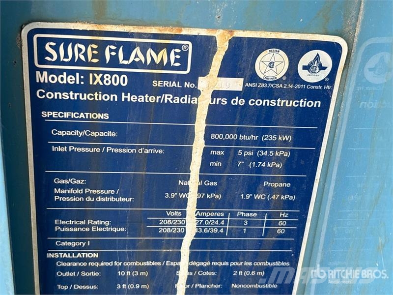 Sure Flame IX800 Εξοπλισμός θέρμανσης και ξεπαγώματος