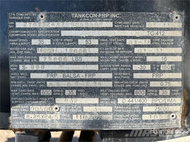 Tankcon 32000 L Tri/A Tanker Trailer Tankanhængere