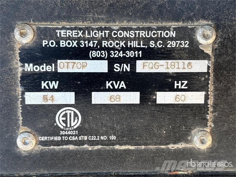 Terex 0T70P 54 kW Mobile Generator Set Diesel Generators