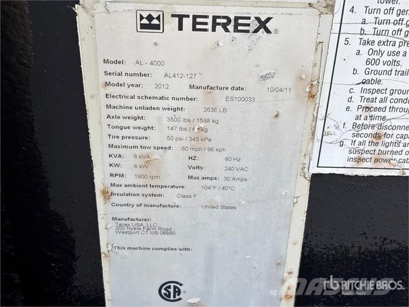 Terex AL4000 Освітлювальні вежі