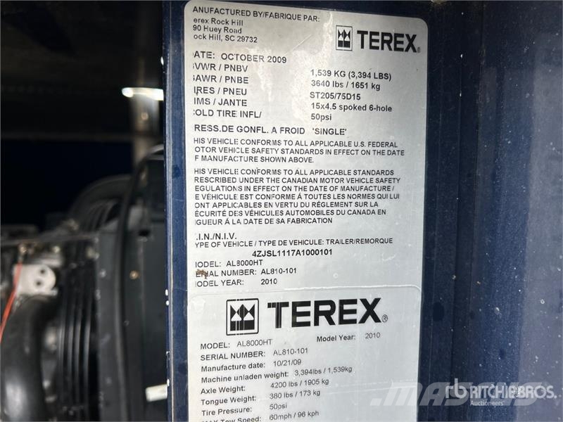 Terex AL8000HT Освітлювальні вежі