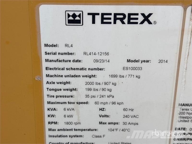 Terex RL4 Light towers