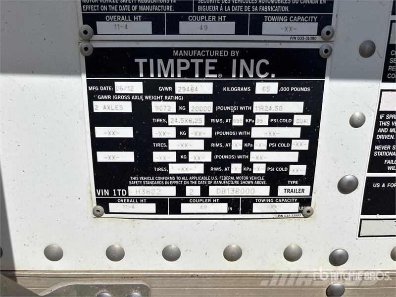 Timpte 38 ft T/A Grain Trailer Carri per la granella