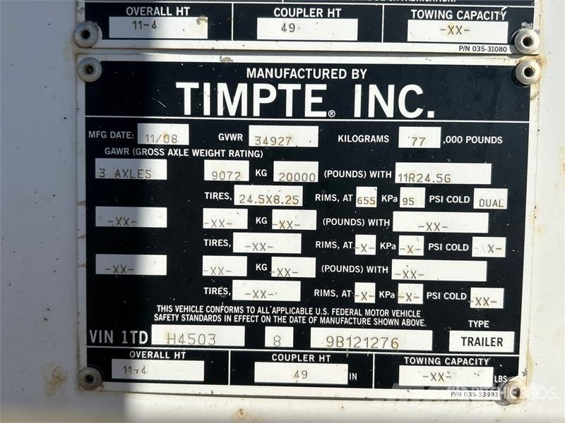 Timpte 45 ft Tri/A Super Hopper Grain Trailer Viljavankrid