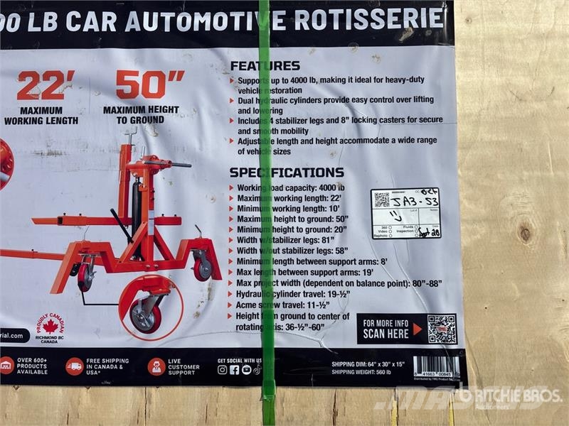 TMG ALR40 Automotive Rotisserie (Unused) Egyéb alkatrészek
