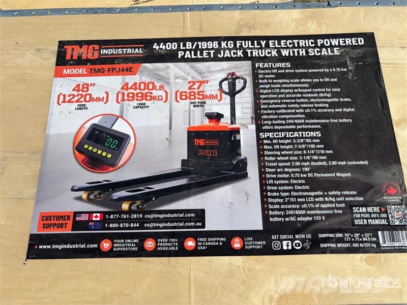 TMG FPJ44E 4400 lb Pallet Jack (Unused) شاحنة يدوية بمنصة نقالة