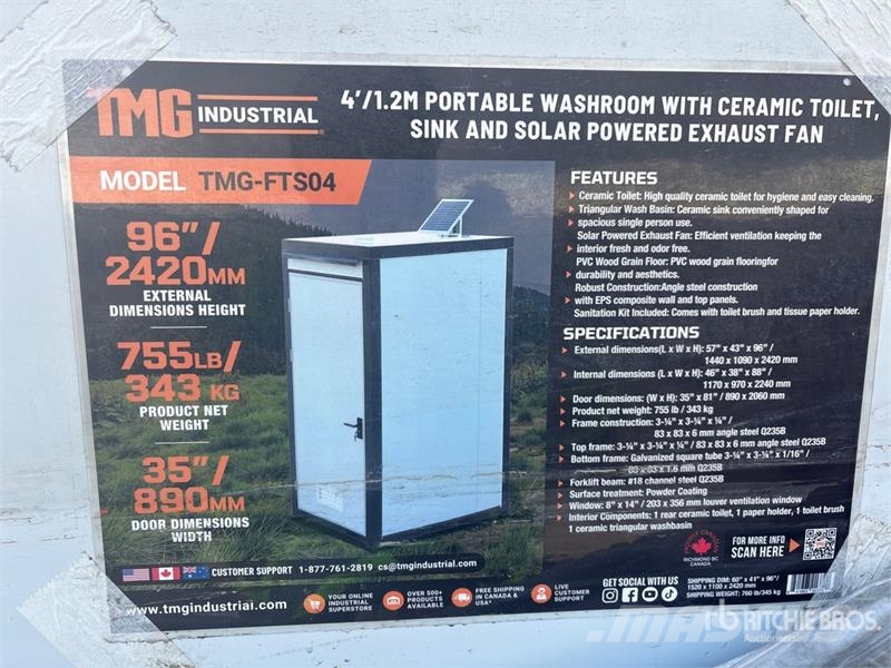 TMG FTS04 Single Person Mobile Toilet 4 ft x 3 ft 6 in Construction - Others