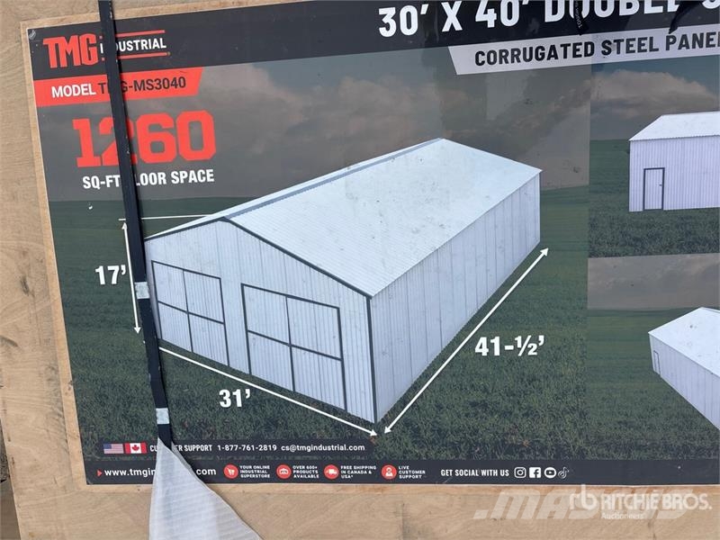 TMG MS3040 30 ft x 40 ft Double Garage Metal Shed (Unu Stahlrahmenaufbauten