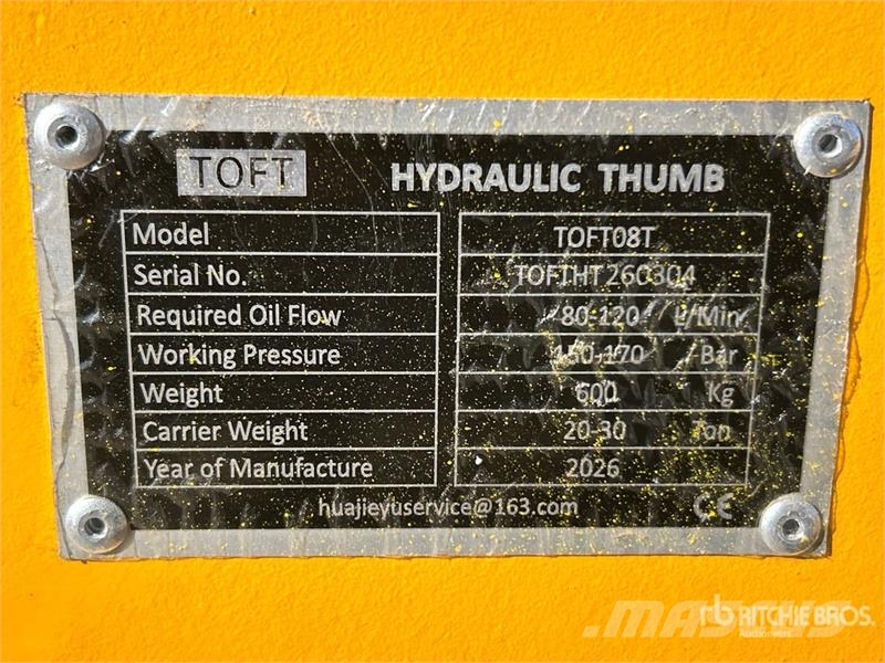 TOFT 08T Excavator Thumb - Fits Cat 320 / 20 - 25 バケット
