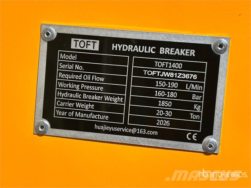 TOFT 1400 Hydraulic Breaker - Fits Cat 320 / 20 - Чукове/Раздробители