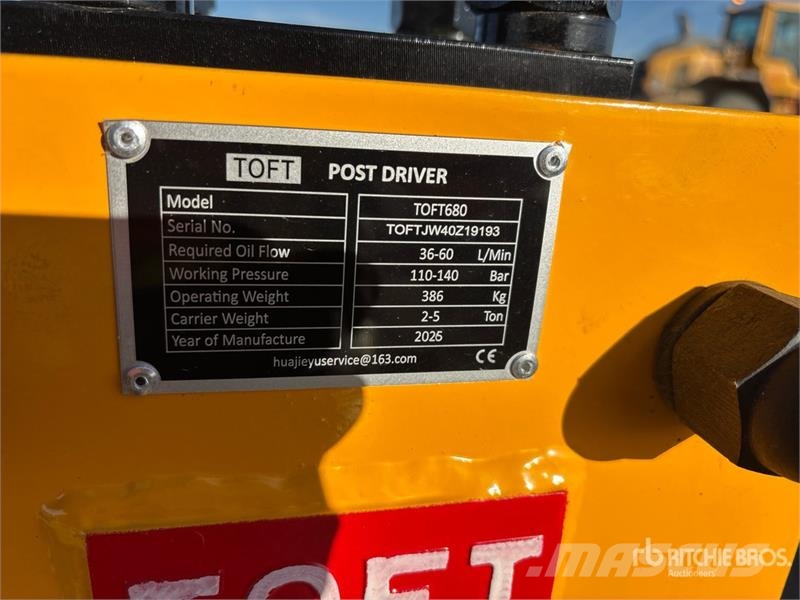  TOFT 680 Skid Steer Post Driver (Unused) Fencing equipment