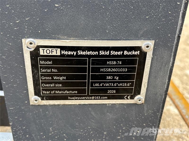  TOFT HSSB-74 74 in Rock Skid Steer Bucket (Unused) バケット