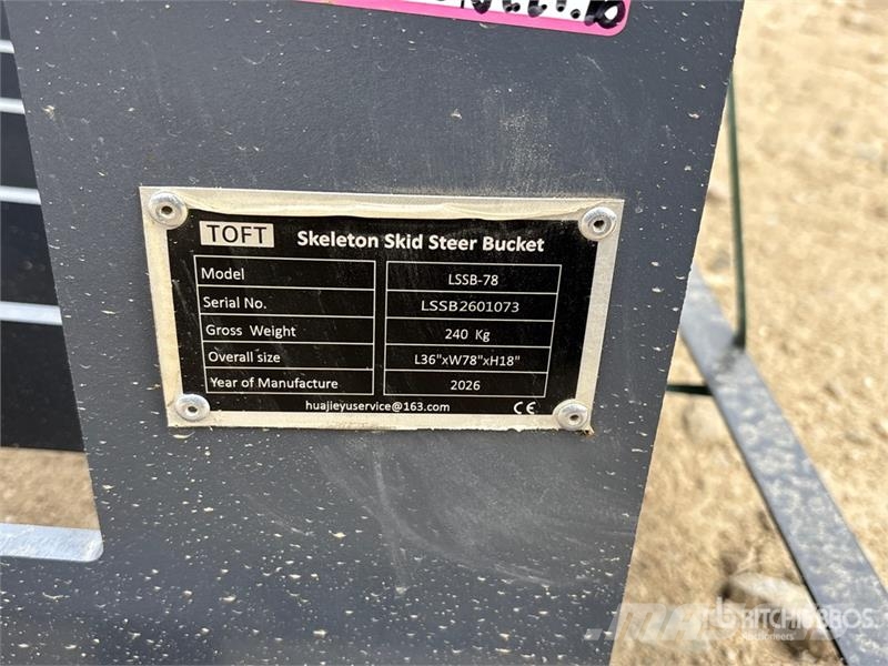  TOFT LSSB-78 78 in Skeleton Skid Steer Bucket (Unu バケット