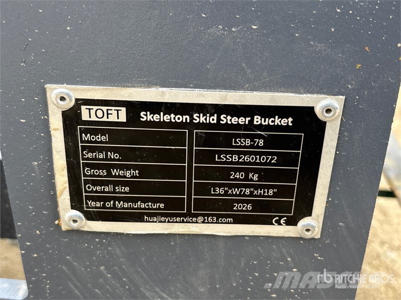  TOFT LSSB-78 78 in Skeleton Skid Steer Bucket (Unu バケット