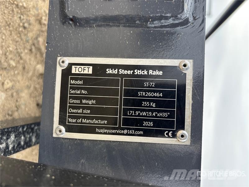 TOFT ST-72 72 in Skid Steer Root Rake (Unused) Okretači i sakupljači sena