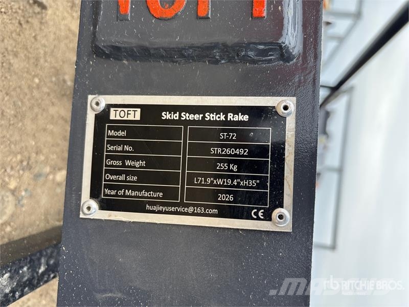 TOFT ST-72 72 in Skid Steer Root Rake (Unused) Okretači i sakupljači sena