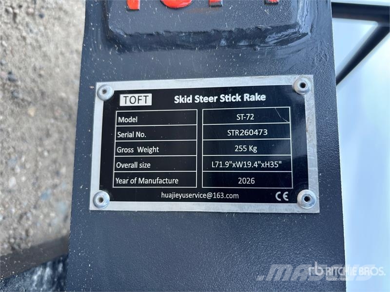 TOFT ST-72 72 in Skid Steer Root Rake (Unused) Okretači i sakupljači sena