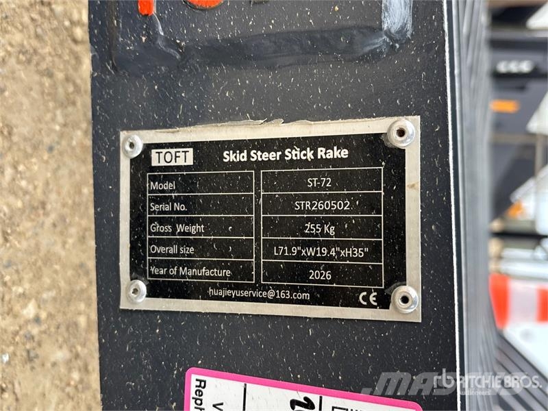 TOFT ST-72 72 in Skid Steer Root Rake (Unused) Okretači i sakupljači sena