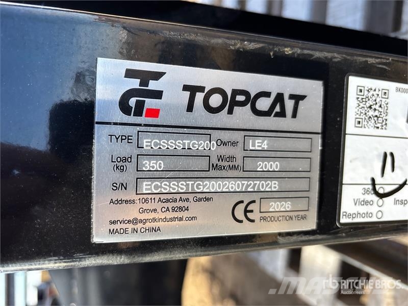 Top Cat Cat ECSSSTG200 Skid Steer Stump Grinder (U Rotorharver/ jordfresere