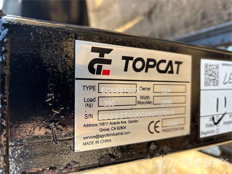 Top Cat Cat ECSSSTG200 Skid Steer Stump Grinder (U Rotorharver/ jordfresere