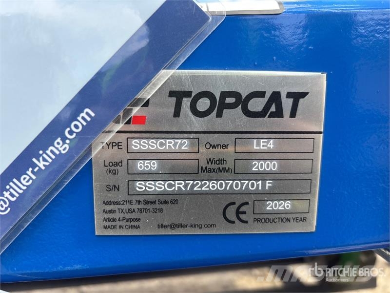 Top Cat Cat SSSCR72 72 in Skid Steer Power Rake (U Obracače a zhrabovače sena