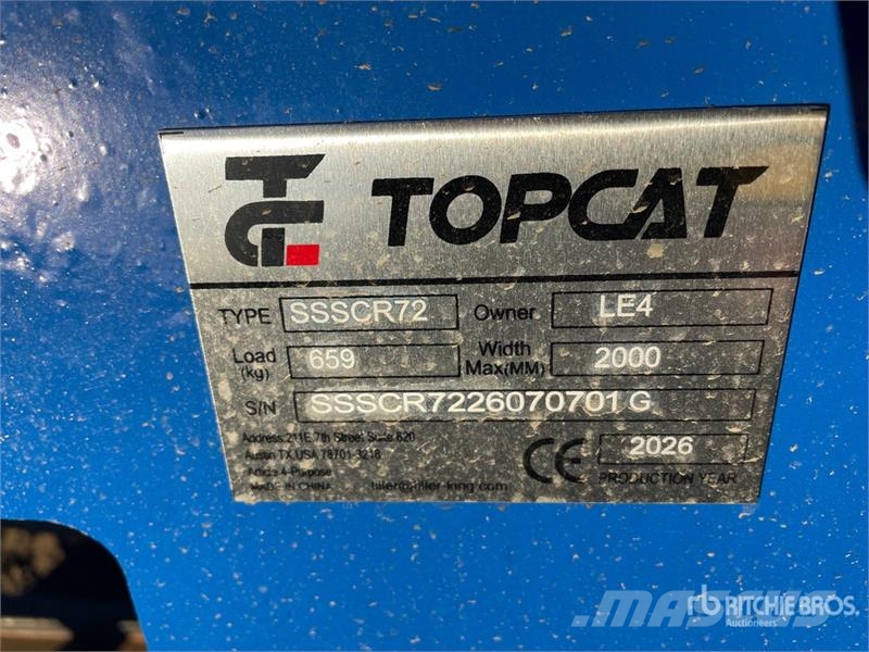 Top Cat Cat SSSCR72 72 in Skid Steer Power Rake (U Ancinhos e espalhadores de feno